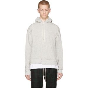 R13 spliced hoodie. Size LARGE/XL Heather gray